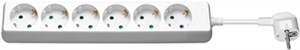 Bloc Multiprise 6 Prises, 3 m, blanc Bloc Multiprise 6 Prises, 3 m, blanc