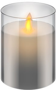 LED Real Wax Candle in Glass, 7.5 x 10 cm