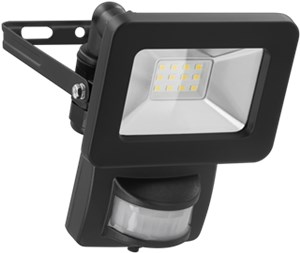 LED Outdoor Floodlight, 10 W, with Motion Sensor