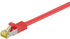 RJ45 patch cord CAT 6A S/FTP (PiMF), 500 MHz, with CAT 7 raw cable, red