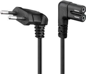 Câble de Raccordement avec Europlug, Coudé, 1 m, noir