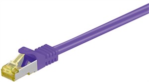 RJ45 Patchkabel CAT 6A S/FTP (PiMF), 500 MHz mit CAT 7 Rohkabel, violett