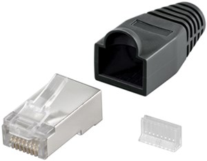 Fiche RJ45, CAT 5e STP Blindé avec Manchon Anti-pliage