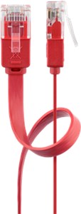 CAT 6 Câble Patch Plat, U/UTP, rouge