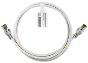 RJ45 patch cord with CAT 8.1 S/FTP raw cable, AWG 26, white