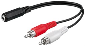 Audio-Kabeladapter 3,5-mm-Buchse zu Cinch-Stecker Audio-Kabeladapter 3,5-mm-Buchse zu Cinch-Stecker