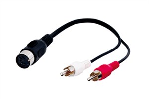 Audio Cable Adapter, DIN Female to Stereo RCA Male