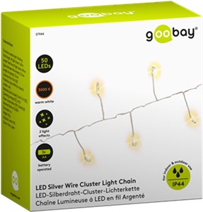 50er LED catena di luci a grappolo di filo d'argento