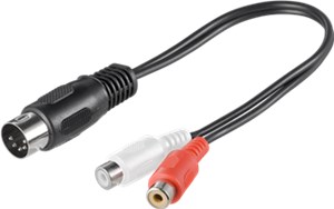 Adaptateur de Câble Audio, DIN Femelle vers RCA Mâle Stéréo