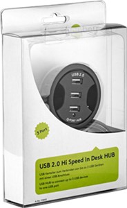 3 porte USB 2.0 HUB ad alta velocità In-Desk