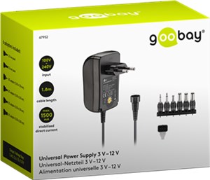 Universal-Netzteil (3 V - 12 V max. 18 W / 1,5 A)12;3;4,5;5;7,5;6;9