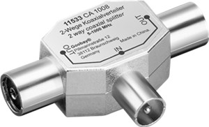 Coaxial T Adapter: Double Coaxial Socket > Coaxial Plug