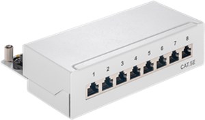 CAT 5e pannello patch mini/desktop, 8 porte (1 U)