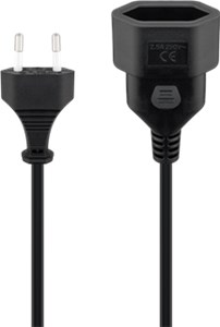 Rallonge Europlug, 3 m, noir