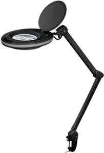 Lampa lupa LED z zaciskiem, 8 W, czarny