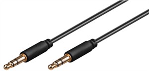 Audio Verbindungskabel AUX, 3,5 mm stereo 3-pol., slim, CU