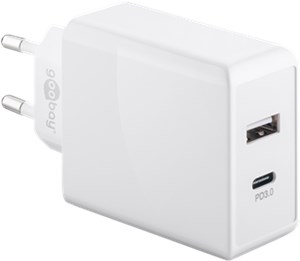 Dual USB-C™ PD (Power Delivery) Fast Charger (28 W), White