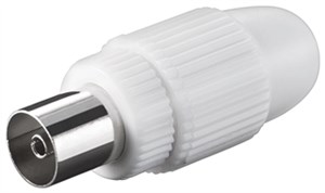 Coaxial socket with screw fixing