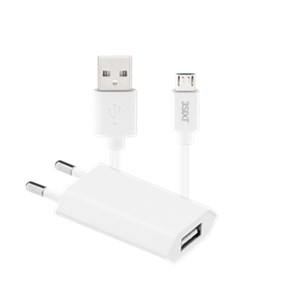 Micro-USB charger set (5W) Single-USB charger and USB cable 1m Micro