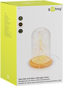 Glasglocke mit LED-Micro-Lichterkette Glasglocke mit LED-Micro-Lichterkette