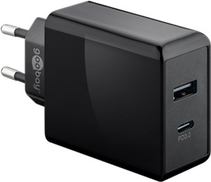 Doppio caricatore veloce USB-C™ PD (Power Delivery) (28 W) nero
