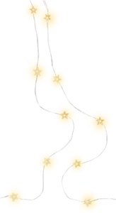 20er LED-Silberdraht-Lichterkette "Sterne"