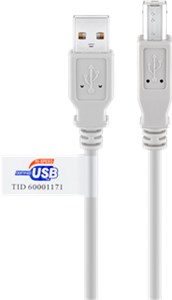 USB 2.0 Hi-Speed Cable with USB Certificate, grey