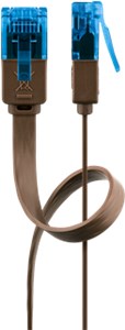 CAT 6A Flach-Patchkabel, U/UTP, Dunkelbraun