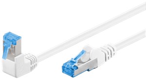 CAT 6A cavo patch 1x 90° angolato S/FTP (PiMF), bianco