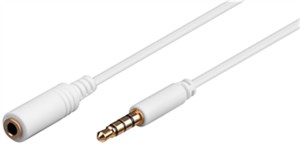 Headphone and Audio AUX Extension Cable, 4-pin 3.5 mm Slim, CU