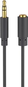 Headphone and Audio AUX Extension Cable, 3.5 mm, 3-pin, slim