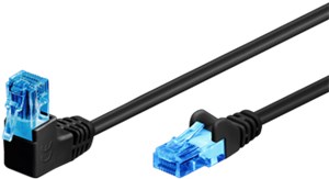 CAT 6A Câble Patch 1x 90° Coudé, U/UTP, noir