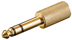 Kopfhörer-Adapter, AUX-Klinke 6,35 mm zu 3,5 mm, Goldausführung