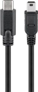 USB 2.0 Kabel USB-C™ auf Mini-B 2.0, schwarz