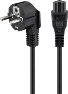 Mains Cable (Protective Contact) Angled, 1.8 m, Black