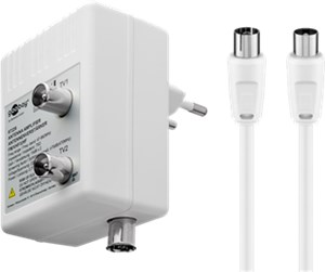 Wzmacniacz antenowy z 2 wyjściami, 15-30 dB