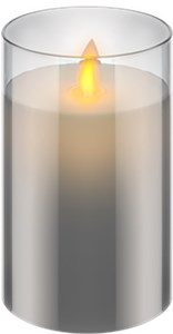 Candela LED in vera cera in vetro, 7,5 x 12,5 cm
