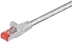 CAT 6 kabel krosowy, S/FTP (PiMF), przezroczysty, 10 m