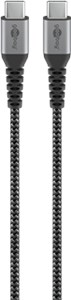 USB-C ™ to USB-C ™ Textile Cable with Metal Plugs (Space Grey/Silver), 1 m