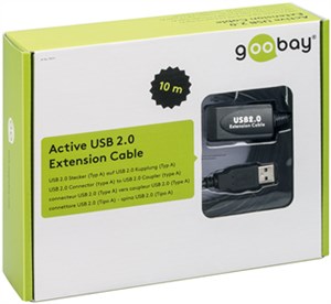 Active USB 2.0 Extension Cable, black