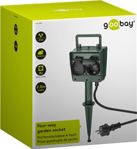 Garden Socket 4-Way with Ground Spike