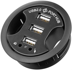 3-fach USB 2.0 Hi-Speed Einbau-HUB/Verteiler + Audio