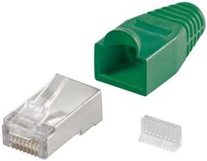 Spina RJ45, CAT 5e STP schermata con guaina di protezione da piegatura