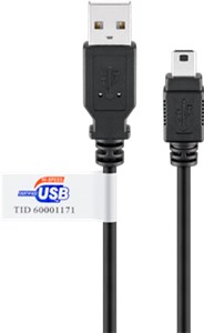 USB 2.0 Hi-Speed-Kabel mit USB-Zertifikat, Schwarz