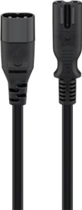 Extension cord C7/C8; 2 m, black