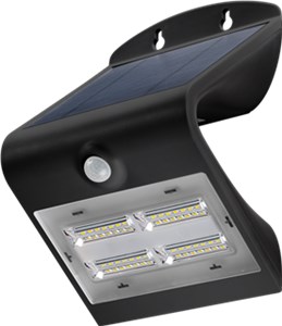 Applique da parete solare a LED con sensore di movimento, 3,2 W, nero