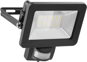 LED Outdoor Floodlight, 30 W, with Motion Sensor