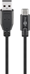 USB 2.0 Kabel USB-C™ auf USB A, schwarz
