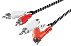 Stereo Connector Cable, RCA with Passthrough
