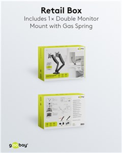 Double Monitor Mount with Gas Spring 